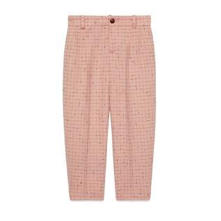 Children's Check Damier Wool Pant
