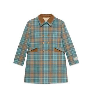 Children's Check Wool Coat
