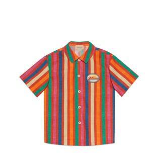 Children's Stripe Print Cotton Shirt