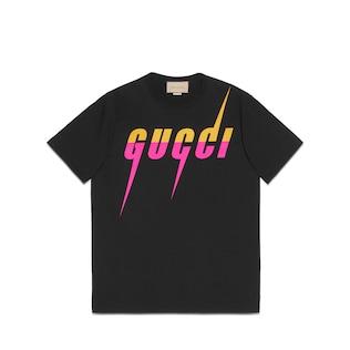 Cotton T-Shirt With Gucci Blade Print