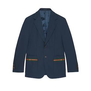 Cotton Formal Jacket With Web Detail