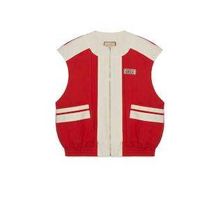 Cotton Gilet Jacket With Gucci Patch