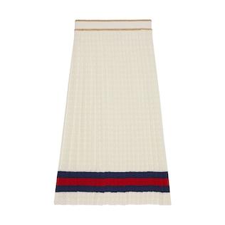 Cotton Pleated Skirt With Web