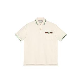 Cotton Polo With Web and Interlocking G