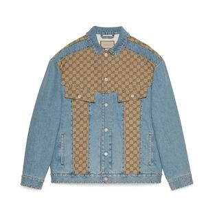 Denim Jacket With Gg Canvas