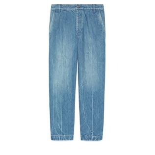 Denim Pant With Interlocking G Tag