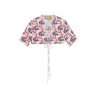 Double G Anchor Print Cotton Top