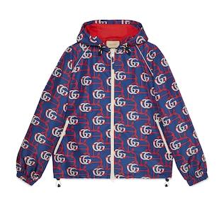 Double G Anchor Print Fabric Jacket