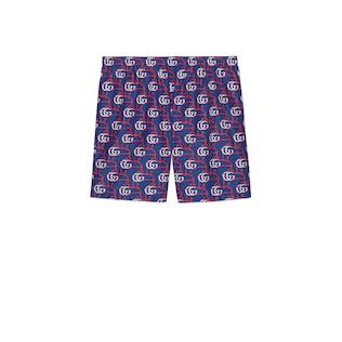 Double G Anchor Print Nylon Swim Shorts