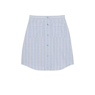 Double G Flower Striped Cotton Skirt