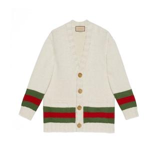 Fine Wool Cardigan With Web