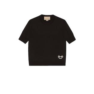 Fine Wool Top With Horsebit Intarsia