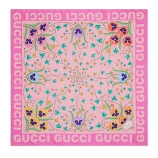 Floral Print Silk Scarf
