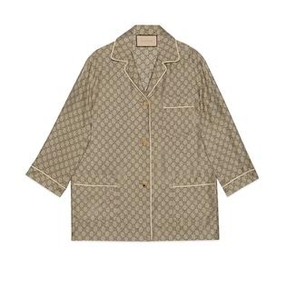 Gg Supreme Print Silk Shirt