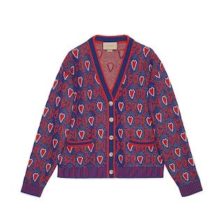 Gg and Hearts Cotton Cardigan