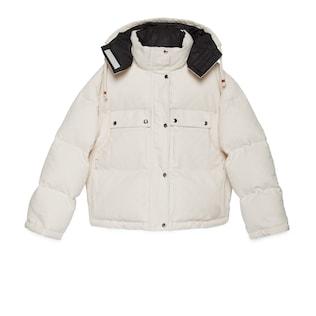 Gg Cotton Canvas Puffer Jacket