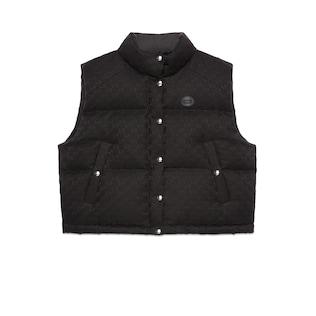 Gg Cotton Canvas Puffer Vest