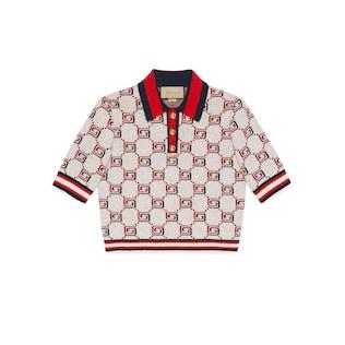 Gg Cotton Jacquard Polo Shirt