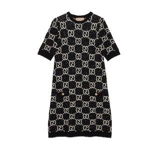Gg Jacquard Short Sleeve Dress