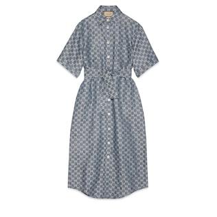 Gg Linen Jacquard Dress
