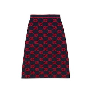 Gg Wool Bouclé Jacquard Skirt