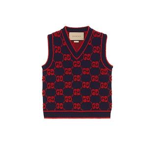 Gg Wool Bouclé Jacquard Vest