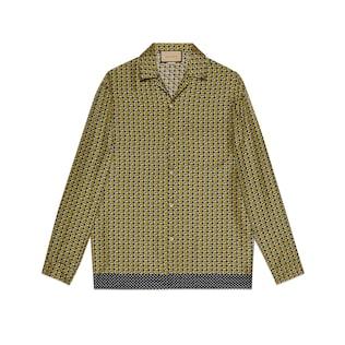 Geometric Interlocking G Print Silk Shirt