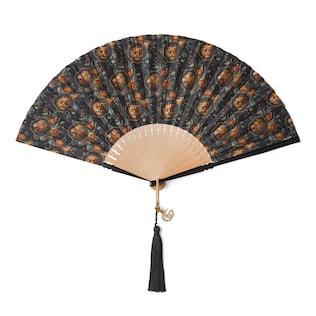 Grotesque Garden Print and Crocodile Fan