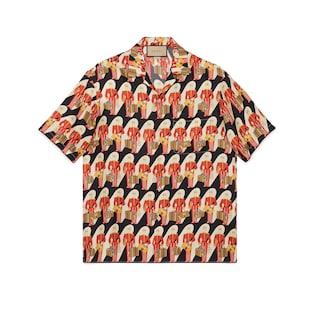 Gucci Porter Print Silk Twill Shirt