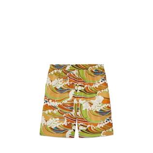 Gucci Waves Print Fabric Shorts