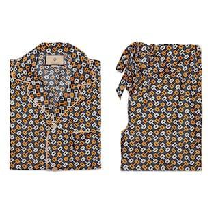 Horsebit Print Silk Pajama Set