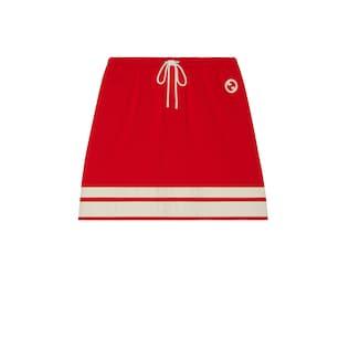 Jersey Skirt With Round Interlocking G