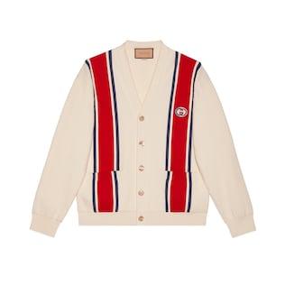 Knit Cotton Cardigan With Patch