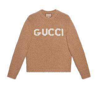 Knit Wool Sweater With Gucci Intarsia