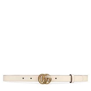 Leather Belt With Double G Buckle