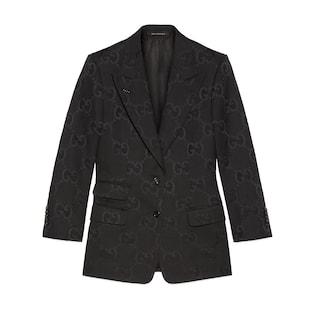 Light Gg Canvas Single-Breasted Jacket