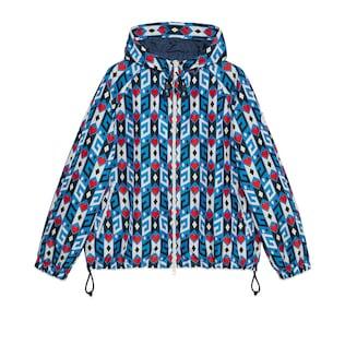 Nylon Canvas Zip Jacket With Patch