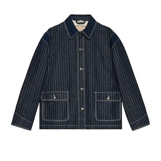 Pinstripe Denim Jacket