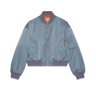 Printed Nylon Bomber Jacket