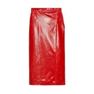 Python Print Leather Skirt