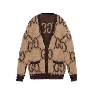 Reversible Gg Mohair Wool Cardigan