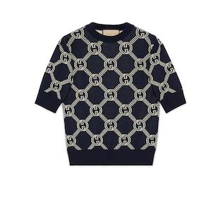 Reversible Gg Wool Jacquard Top