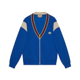 Rib Cotton Jersey Zip Jacket