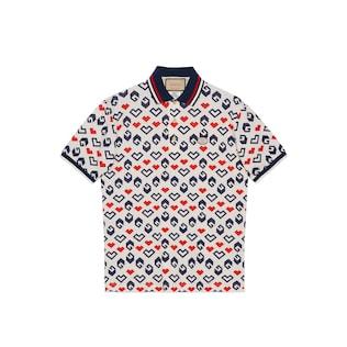 Square G Print Cotton Piquet Polo
