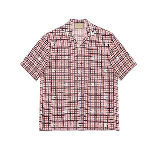 Square G Tartan Print Linen Shirt