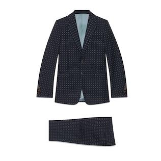 Straight Fit G Dot Wool Suit