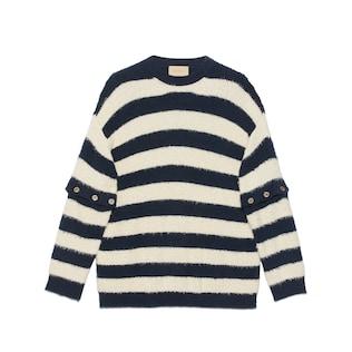 Striped Knit Cotton Sweater