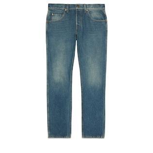 Tapered Washed Jeans