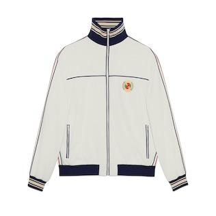 Technical Jersey Zip Jacket With Patch