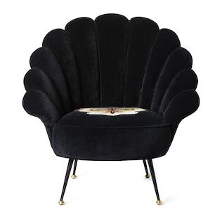Velvet Armchair With Embroidered Owl
